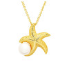 Ocean Jewelry Gold Vermeil Starfish and Pearl Necklace