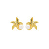 Ocean Jewelry Gold Vermeil Starfish and Pearl Earrings