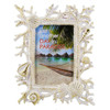 White and Gold Sea Coral and Shells Photo Frame