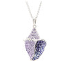 Ocean Jewelry Purple Crystal Conch Shell Pendant Silver Necklace
