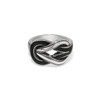 Brighton Interlok Harmony Hercules Knot Silver-Black Enameled Ring