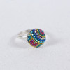 Mosaico Jewelry Brilliant Crystal Small Moon Silver Ring