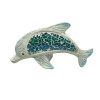 Dolphin Table Top Figurine With Blue Mosaic Glass
