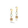 Coeur De Lion White Mini GeoCUBE® Crystal Gold Dangle Earrings