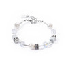 Coeur De Lion Iconic Pearl Mix GeoCUBE® Crystal Silver Bracelet
