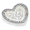 Brighton Lacie Daisy Heart Shaped Silver Trinket Tray