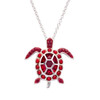 Ocean Jewelry Birthstone Swarovski Crystal Turtle Pendant Silver Necklace