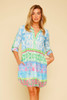 Renuar Multi-Color Print Button Front Shirt Dress