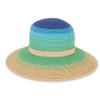 Sun N Sand Multi Color Striped Women's Straw Weaved Brimmed Hat