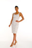 Frank Lyman Cream With Gold Metallic Chain Swirls Cocktail Dress
