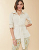 Spartina 449 Marianne Gardenia Belted Collared Long Sleeve Blouse