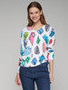 Vilagallo Estampado Manga Colorful Conch Shells Soft Knit Sweater
