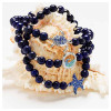 Ocean Jewelry Blue Lapis & Sterling Silver Beaded Stretch Bracelet