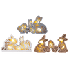 Laser Cut Wood Easter Eggs Bunny Chicks Light Up Tabletop Decoration
