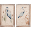 Ganz Painted On Weaved Straw Shorebirds Wood Framed Art