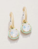 Spartina 449 Clara White Opal 2 In 1 Dangle and Hoop Gold Earrings