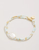 Spartina 449 Harmony Light Turquoise and Pearl Double-Strand Stretch Bracelet