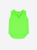 Vilagallo Neon Lime Green Marie Sleeveless V-Neck Top