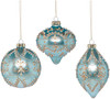 Metallic Aqua Braided Paint Trim Christmas Tree Ornament Set of 3 mark roberts