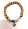 Periwinkle Natural Wood and Stone Beads Starfish Bracelet