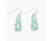 Periwinkle Silver Turtle on Breezy Aqua Enamel Dangle Earrings
