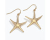 Periwinkle Gleaming Polished Gold Starfish Shaped Dangle Earrings