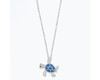 Periwinkle Turtle with Blue Glitter Pendant Silver Chain Necklace