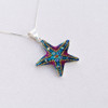 Mosaico Jewelry Twinkling Starfish Crystal Pendant Silver Chain Necklace
