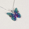 Mosaico Jewelry Mariposa Butterfly Crystal Pendant Silver Chain Necklace