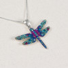 Mosaico Jewelry Mystic Dragonfly Large Crystal Pendant Silver Chain Necklace