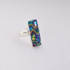 Mosaico Jewelry Hue Rectangle Crystal Silver Ring