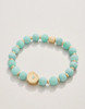 Spartina 449 Beachy Gold Shell Bead Amazonite 8mm Beaded Stretch Bracelet