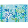 Jellybean Colorful Blue Sea Turtles Floor Accent Rug