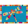 Jellybean Colorful Striped Dragonfly Floor Accent Rug