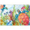 Olivia's Home Undersea Society Colorful Ultra Thin Palm Tree Accent Rug
