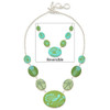Jilzarah Tropical Green Reversible Cobblestone Clay Bead Silver Chain Necklace