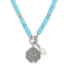 Brighton Token Charm Lapis Turquoise Beaded Necklace