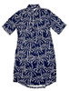 Lulu-B Rope Palm Tree Print Button Down Navy Shirt Dress