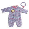 Purple Floral Print Lion 14" to 15" Baby Doll Adora One Piece Sleeper Outfit