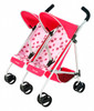 McClaren Hot Pink Twin Triumph Side By Side Double Doll Stroller