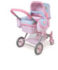 Trianne Pink Rose Doll Pram Stroller Carry Bed and Diaper Bags Set