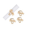 C & F Gold Twin Palm Tree Napkin Ring Set of 4