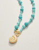 Spartina 449 Turquoise Beaded Gold Nautilus Charm Necklace