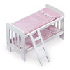 Badger White Wood Doll Pink Bedding Ladder Bunk Bed Set
