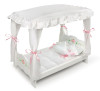 Badger White Wood Pink Rose 18" Doll Canopy Bed