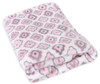 Stephan Baby Super Soft Pink Grey Diamond Flower Crib Blanket