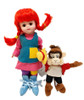 Madame Alexander Pippi Longstocking 8" Doll and Stuffed Mr Nillson Monkey Set