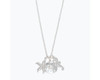 Periwinkle Crystal Studded Cluster Sea Charms Silver Necklace