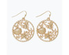 Periwinkle Under The Sea Open Cut Out Round Gold Dangle Earrings