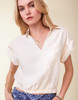 Spartina 449 Stevie Dew V Neck Cuffed Cap Sleeve Top